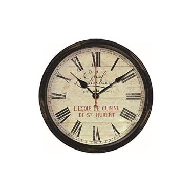 Imagem de Relógio de parede de madeira retrô, vintage rústico colorido sem tique-taque silencioso silencioso madeira decorativa para presente casa escritório cozinha berçário sala de estar quarto escritório