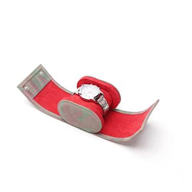 Imagem de HHHJQFAAT Caixa de relógio caixa de exibição PU couro organizador de armazenamento de joias de viagem (cor: estilo 2, tamanho: tamanho único) (estilo 1 tamanho único)