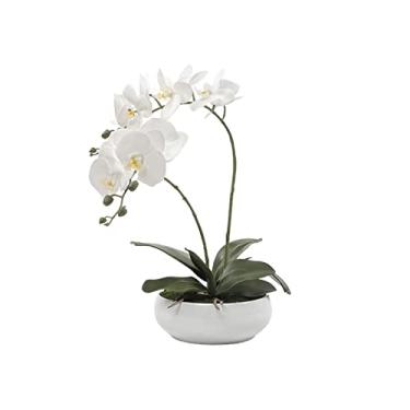 Imagem de Plantas falsas orquídea artificial vaso de flores artificiais planta simulação escritório planta flor adequado para casa de fazenda família casa de banho quarto cozinha decoração de mesa plantas