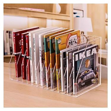 Imagem de Suporte de revista de acrílico, organizador de arquivos de mesa, organizador de prateleiras, classificadores de espaço de trabalho, acessórios de mesa de escritório, suporte de armazenamento (cor