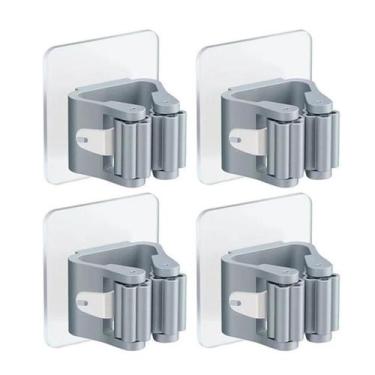 Imagem de Kit 4 Unidades Suporte Organizador Adesivo Multiuso Mop Vassoura Rodo 