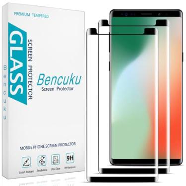 Imagem de Bencuku (Pacote com 2) Protetor de tela para Samsung Galaxy Note 8 filme de vidro temperado, cobertura de tela completa curvada 3D, antiarranhões, sem bolhas