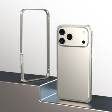 Imagem de Capa de luxo com estrutura rígida de metal para iPhone 17 Air 16 15 14 13 12 Pro Max Plus, com acabamento fosco, trava de segurança e borda reforçada (para iPhone 13/Cinza)
