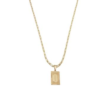 Imagem de Cordão 50Cm Masculino Feminino Pingente Letra O Banhado Ouro