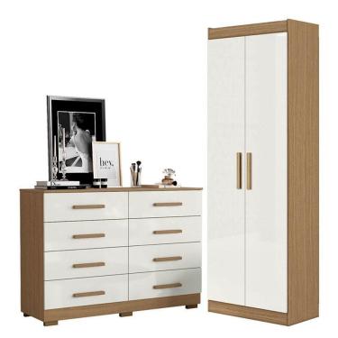 Imagem de Cômoda 8 Gavetas 2014148 E Armário Multiuso 2000191 Atacama Off White - Aramóveis