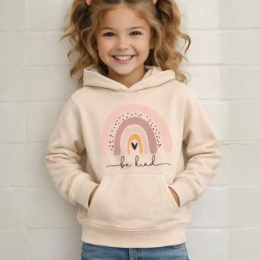 Imagem de Moletom Canguru Infantil Estampa Arco Iris Be Hind 1035 Para Escola Bá