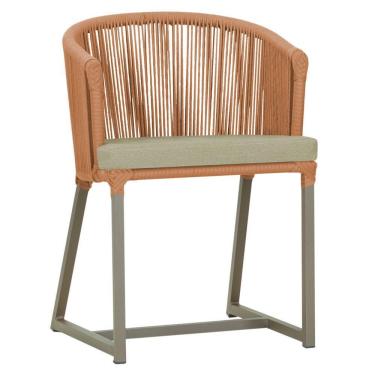 Imagem de Cadeira De Jantar Noronha Alumínio Fendi E7 Trama  Terra Cota