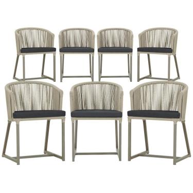 Imagem de 7 Cadeiras De Jantar área Noronha Fendi E11 Trama  Rami