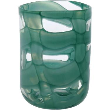 Imagem de Vaso Decorativo Enfeite Casa Vidro 22x16x16cm Verde