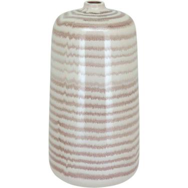 Imagem de Vaso Decorativo Enfeite Casa Cerâmica 27x14x14cm Creme