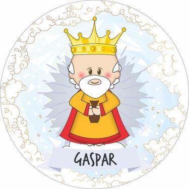 Imagem de Painel de Lona Redondo Santinhos Católicos Santo Rei Mago Gaspar - Fab