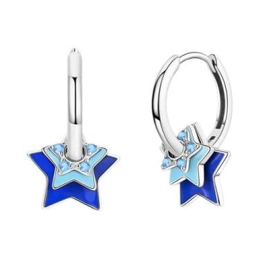 Imagem de Brincos De Argola Em Prata Esterlina 925 Com Cristal Starlight E Desig