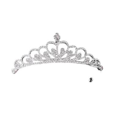 Imagem de Tiara De Noiva De Cristal Prateado Com Strass, Coroa De Princesa Para 