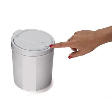 Imagem de Lixeira de Pia Com Tampa Click 3 Litros Cesto de Lixo Cozinha Branca V