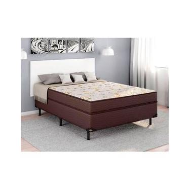 Imagem de Cama Box Conjugada Casal Ortobom Turin Spring com Ortopillow e Molas Nanolastic 43x138x188cm - Marrom/Bege