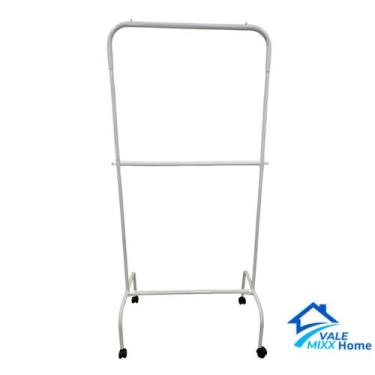 Imagem de Arara Desfile Dobravel com Rodinhas 1 metro - - valemixxhome, BRANCA