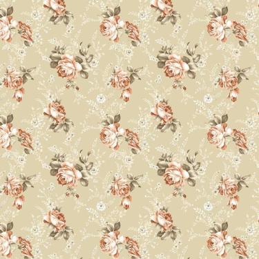 Imagem de Papel De Parede Floral Flores Marrom Claro Autocolante Sala