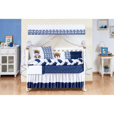 Imagem de Kit Berço Urso Rei Menino 11 Peças Marinho Baby