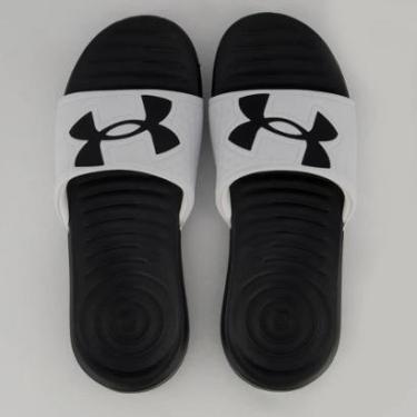 Imagem de Chinelo Under Armour Ansa Light Branco e Preto-Masculino