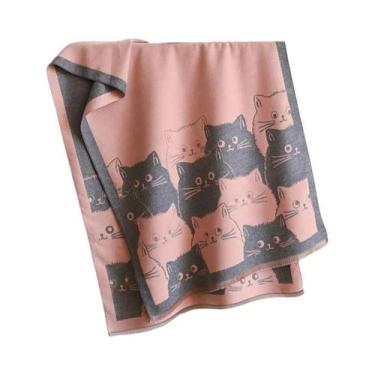 Imagem de Cachecol De Cashmere Pashmina Jacquard Com Estampa De Gato Para Mulher