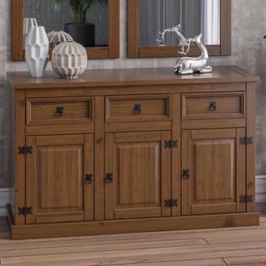 Imagem de Aparador Buffet 132cm Madeira Maciça 2 Portas Henry Imbuia Fosco Z25 - Mpozenato