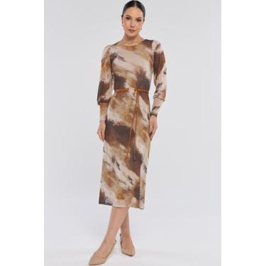 Imagem de Vestido Midi PKS Tule Estampa Brown Spots, GG