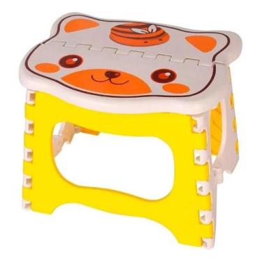 Imagem de Banqueta Infantil Dobrável 20x19x24cm Leve e Portátil cor:Amarela - Ar
