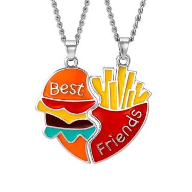 Imagem de Colar Melhores Amigas Best Friend Amizade Burguer Batata Par - Things 