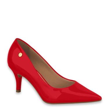 Imagem de Sapato Feminino Scarpin Salto Baixo Vizzano Glitter 1185.702, Vermelho