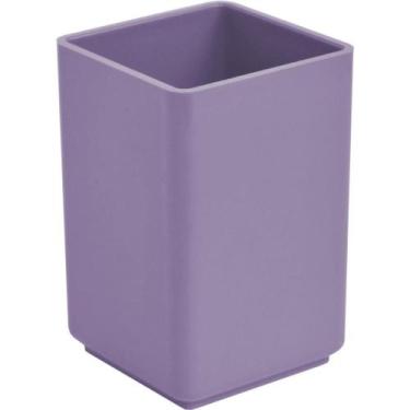 Imagem de PORTA-LÁPIS Acrílico Lilás - Acessório Compacto para Mesa - Acrimet