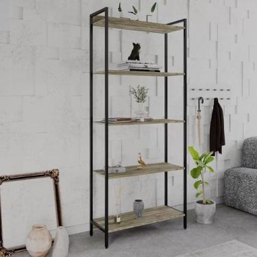 Imagem de Estante de Livros Industrial Aço 80CMX187CM Multiuso 5 Prateleiras Act