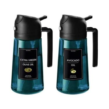 Imagem de Spray De Azeite De Vidro Azul 16oz 470ml, Dispensador 2 Em 1 Para Cozi