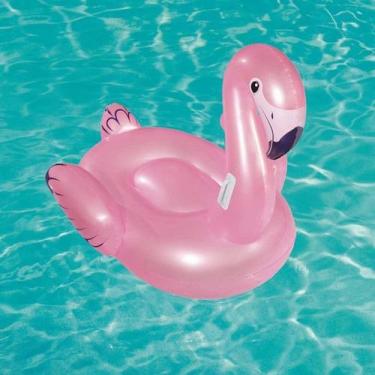 Imagem de Boia Bote Inflável Infantil Flamingo Piscina Lazer 1,27m - Bestway