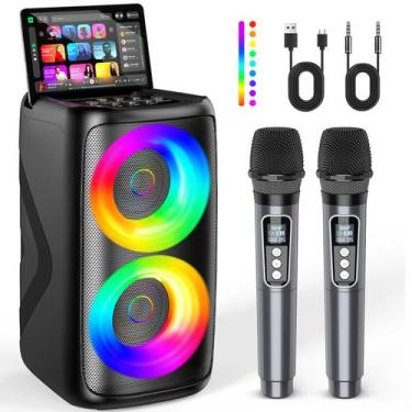 Imagem de Máquina de Karaokê Delighkidz Bluetooth com 2 Microfones Sem Fio