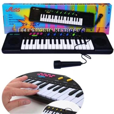 Imagem de Teclado Infantil com Microfone 32 Teclas Som Estéreo Surround Plástico OEM