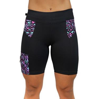 Imagem de Bermuda com Bolso e Zíper - Zebra - Preto e zebra - G-Feminino