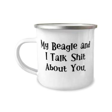 Imagem de Caneca de acampamento My Beagle and I Talk Shit About You. Caneca de 355 ml, presente de cachorro Beagle de amigos, divertida para amantes de cães