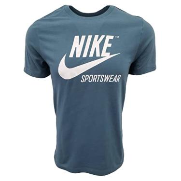 Imagem de Nike Men Futura Sportswear Logo T-Shirt (Stormy Blue (White Logo), Medium)
