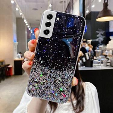 Imagem de Brilhante Bling Glitter Star Clear Soft Capa de Telefone para Samsung Galaxy S21 FE 5G/S21/S21 5G S21 5G/S22 Plus Ultra, Preto, Para S21 Ultra