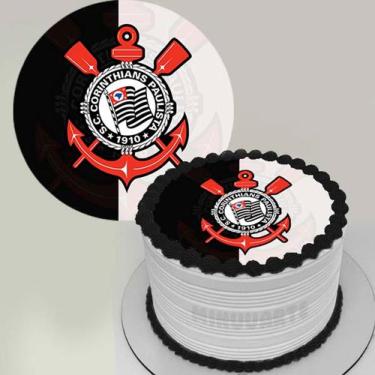 TOPPER PARA BOLO CORINTHIANS COM 4 UNID - TOPPER BOLO CORINTHIANS - RICA  FESTAS