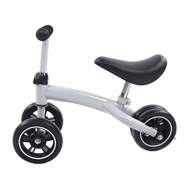 Imagem de Bicicleta infantil, bicicleta de equilíbrio infantil com grande capacidade de carga para crianças de 1 a 6 anos para andar Branco