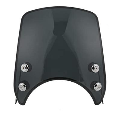 Imagem de Tbest Defletor de de motocicleta, peça universal de substituição de para-brisa de motocicleta retrô para farol de 5 a 7 polegadas
