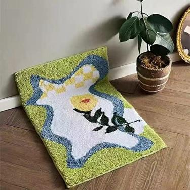 Imagem de SHENGANG Tapete Absorvente Tabuleiro de Banheiro Almofada de Chão Sala de Estar Tapete de Pé para Casa Tapete de banho antiderrapante Lavável na Máquina, 3,40x60cm