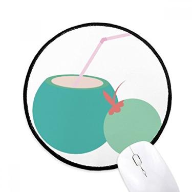 Imagem de DIYthinker Tailândia ilustração de arte de suco de coco tapete de mesa escritório tapete redondo para computador