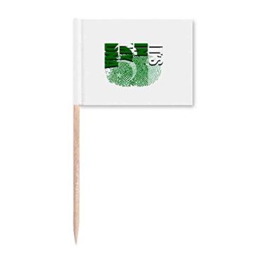Imagem de Bandeira do Paquistão impressão digital Gene palito de dente marcador Topper Decoração de festa