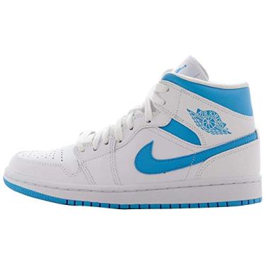 Imagem de Tênis de basquete feminino Jordan Nike Mid, Branco Dk Pó Azul Branco, 41