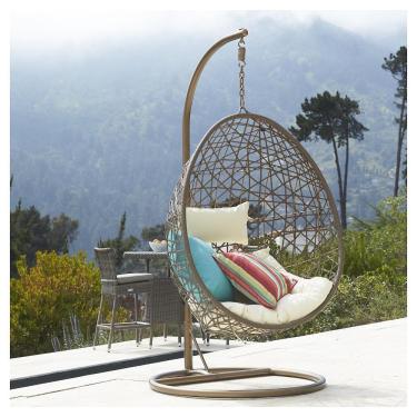 Imagem de Cadeira Pendente Egg de Ratan PE Marrom Just Home Collection