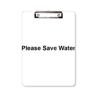 Imagem de Please Save Water Black Symbol Prancheta pasta, bloco de escrita A4