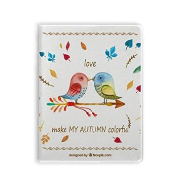 Imagem de Caderno de anotações, capa macia e moderna para presente Art Déco, pássaro outono