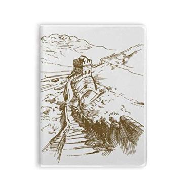 Imagem de Caderno de anotações The Great Wall China Landmark Sketch Diário capa macia